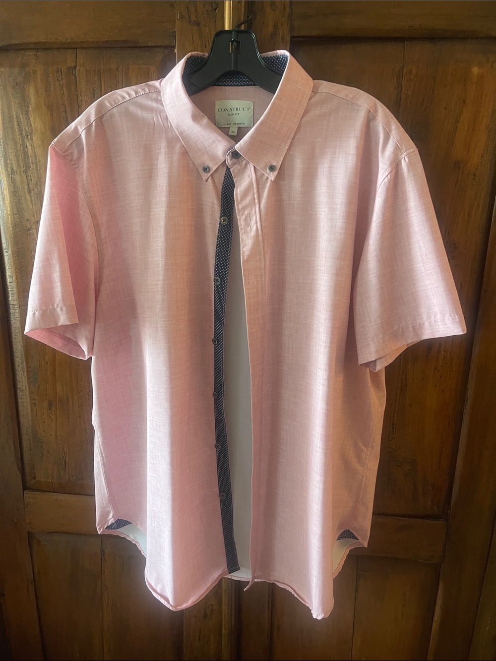 Construct Relaxed-Fit Light Pink Short-Sleeve Button-Down Shirt
